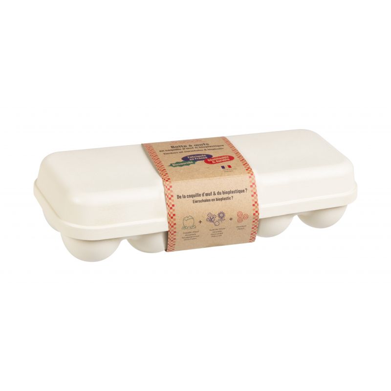 Robuster Eierkarton aus Eierschale und Bioplastik, Beige - Für 10 Eier - Ah Table