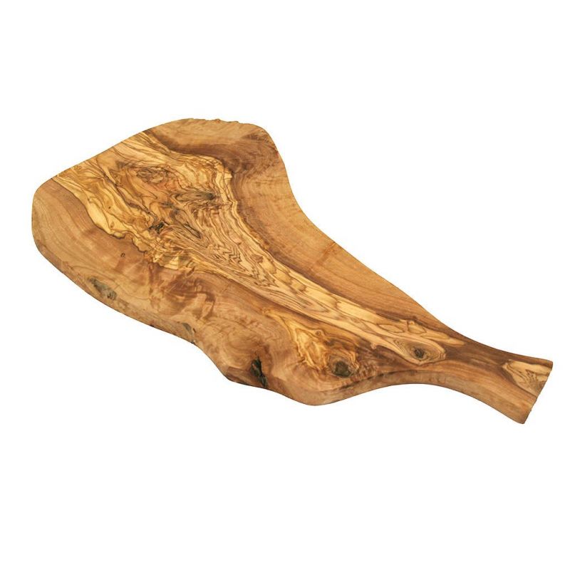 Tagliere rustico in legno d'ulivo con manico - circa 38 cm - Olivenholz Erleben