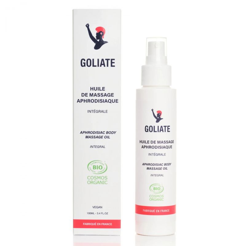 Huile de massage aphrodisiaque, Massage intégrale en couple - Vegan, Naturelle & BIO - 100ml - Goliate