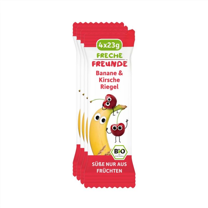 Barretta di frutta biologica - Banana e ciliegia - 4x23g - Freche Freunde Freunde