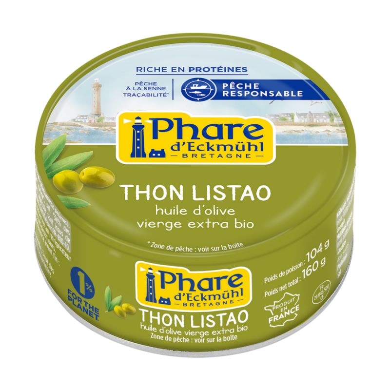 Tonno Listao in olio d'oliva (Pesca responsabile, Francia) - 160g - Phare d'Eckmühl