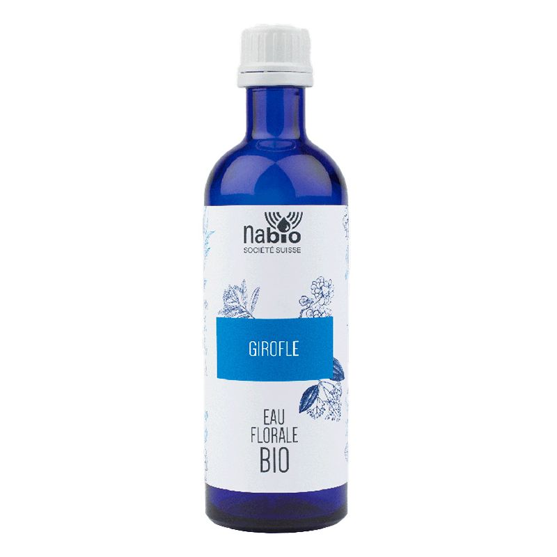 Acqua floreale di chiodi di garofano biologica (commestibile) - Bottiglia di vetro da 200 ml - Nabio