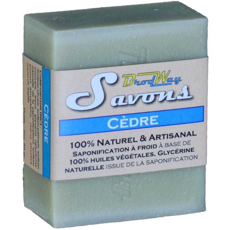 Savon Artisanal Suisse "Cèdre" - 100% naturel, saponification à froid – 85g - BrodWay