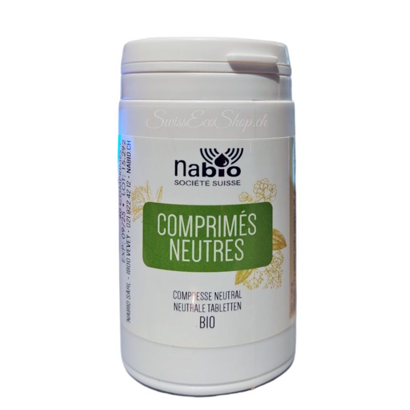 Comprimés neutres BIO, Sans lactose ni gluten - 60pces - Nabio