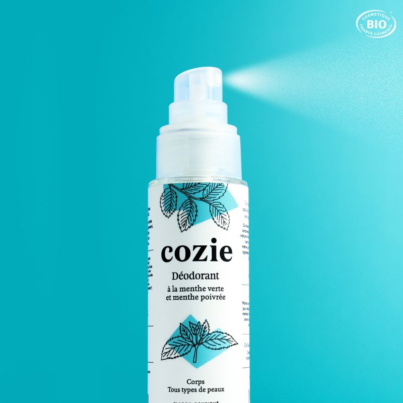 Déodorant Spray BIO à la menthe verte et poivrée (en verre consigné et réutilisable) - 50ml - Cozie