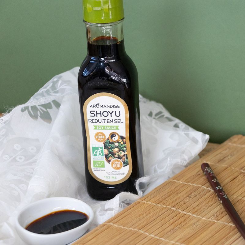Sojasauce, Shoyu, Salzreduziert (25% weniger Salz) - 152ml - Aromandise
