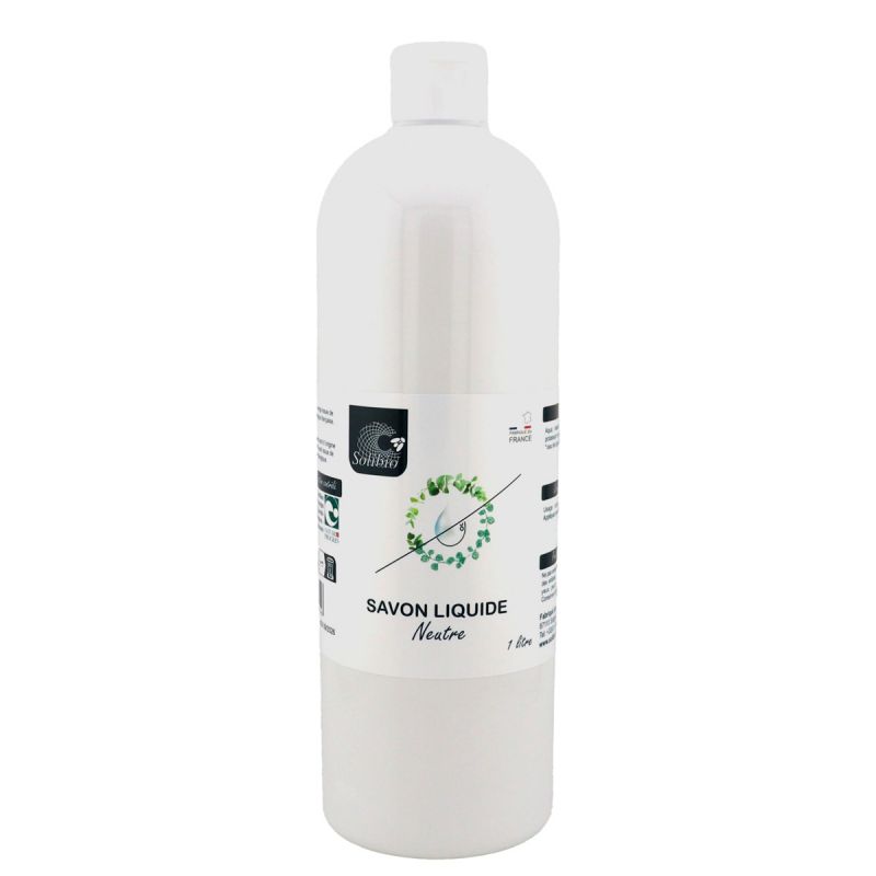 Savon liquide BIO Neutre, avec seul. 4 ingrédients - 1 Litre - Solibio