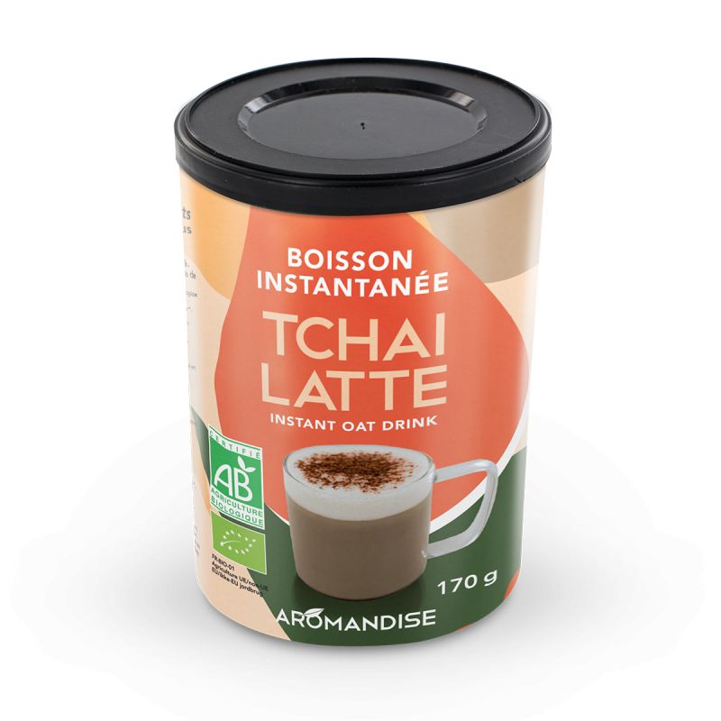 Boisson instantanée, Tchai Latté BIO (à base d’avoine, d'épices Tchai et de thé vert) - 170g - Aromandise