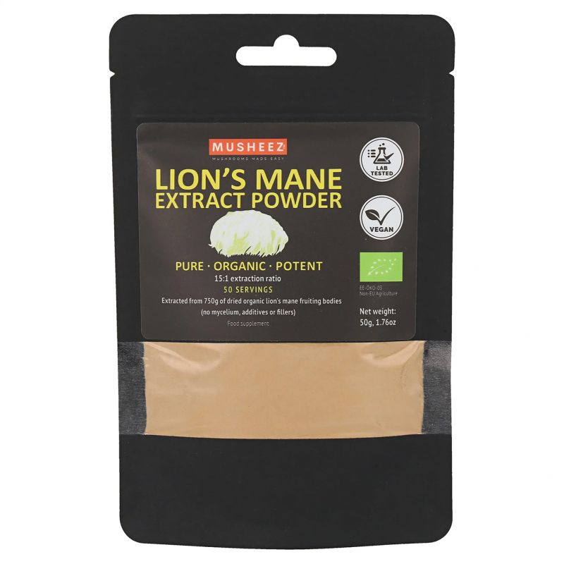 Lion's Mane BIO, polvere di estratto di fungo vital - 50g - NaturKraftWerke