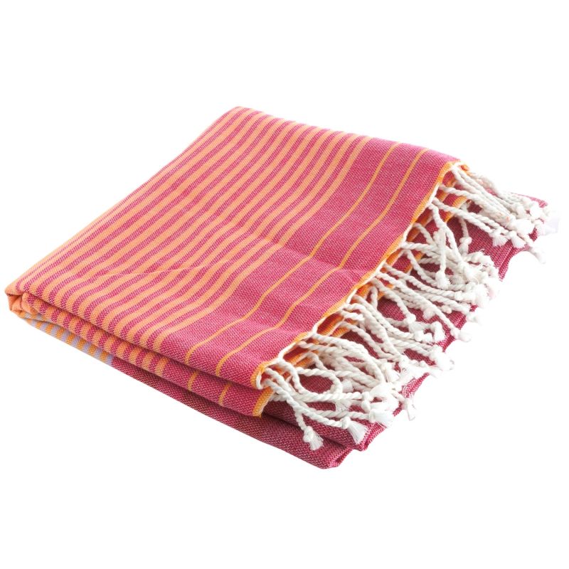 Fouta aus biologischer Baumwolle, SUD Kollektion, Azalee - 100x200cm - Karawan