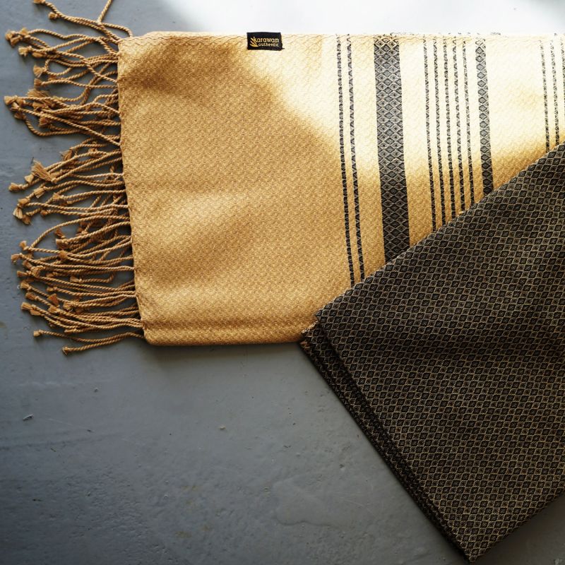 Fouta en coton biologique, Collection SAND, Cendre - 200x100cm - Karawan
