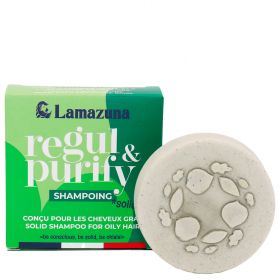 Festes Shampoo für fettiges Haar - Grüne Tonerde und Spirulina - 70g - Lamazuna