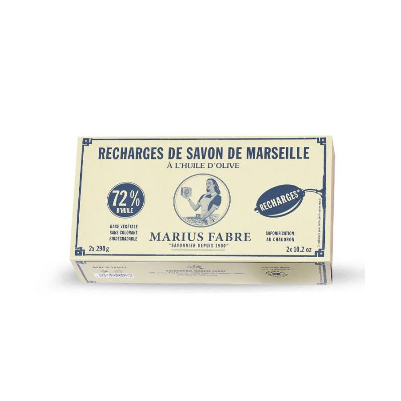 Il sapone di Marsiglia rotante BIO da fissare al muro - Ricarica 2×290g - Marius Fabre