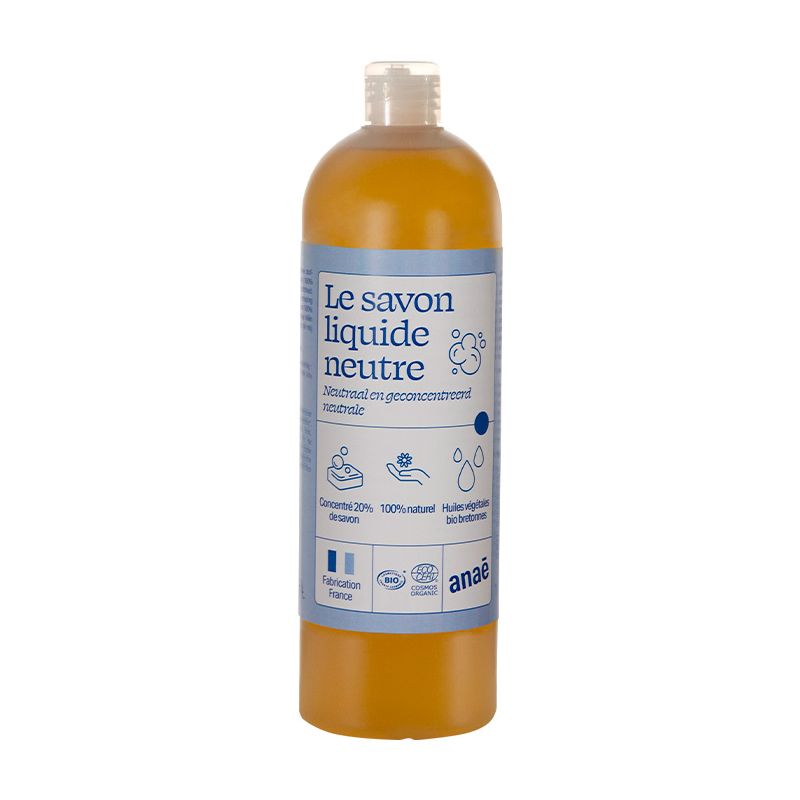 Base lavante neutre BIO, multi-usage avec haute concentration de savon - 1L - Anaé