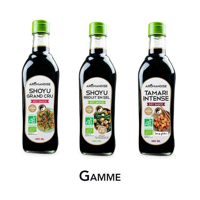 Shoyu, Grand cru (Sauce soja de fabrication premium) - 0,48L - Aromandise