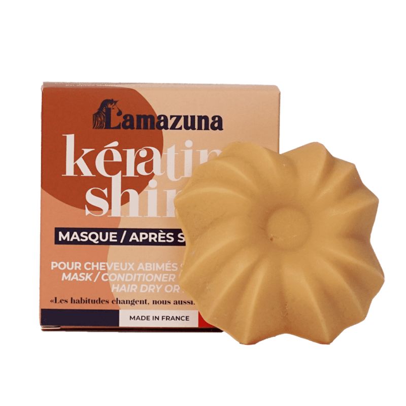 Fester Conditioner & Maske mit pflanzlichem Keratin für strapaziertes, trockenes oder glanzloses Haar - Kératine Shine - 74ml - 