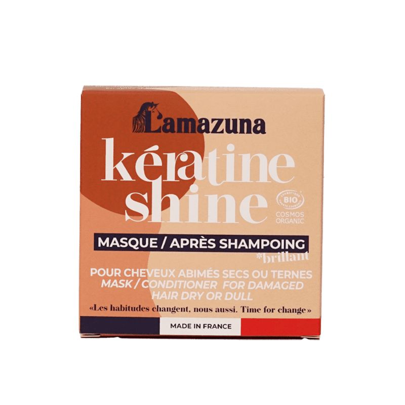 Fester Conditioner & Maske mit pflanzlichem Keratin für strapaziertes, trockenes oder glanzloses Haar - Kératine Shine - 74ml - 