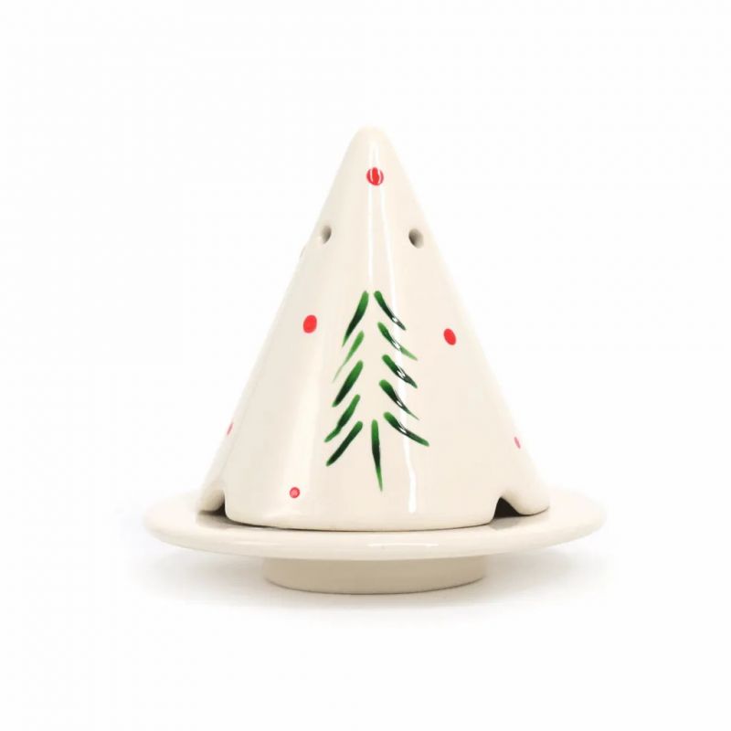 Lampada Merlin, diffusore per legno di cade (dipinta a mano), edizione limitata “Abeti e Pois rossi” – Ambiance Cade