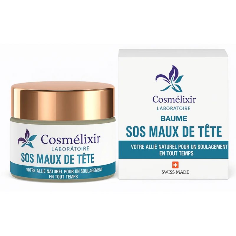 Baume SOS Maux de Tête - Soulage en tout temps - 30ml - Cosmélixir