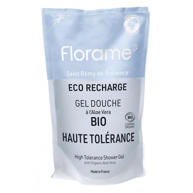 Gel douche BIO Haute Tolérance - Formule minimaliste & sans parfum – Éco-Recharge 700 ml – Florame