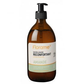 Sapone liquido BIO tradizionale, ricaricabile - Mandorla - Dispenser in vetro 500 ml - Florame