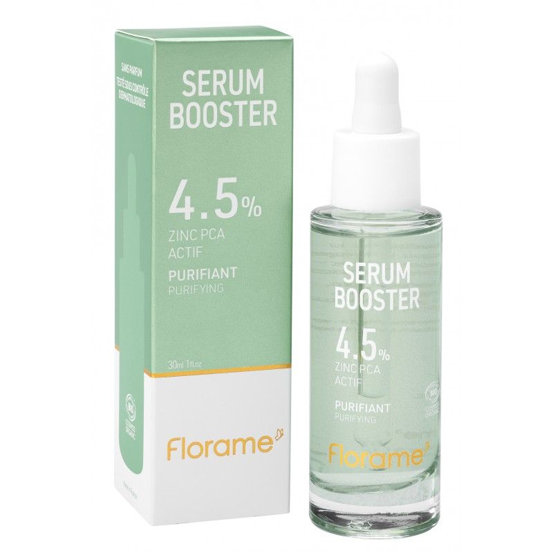 Siero Booster BIO allo Zinco PCA attivo (4,5 %) - Purificante e riequilibrante - 30 ml - Florame
