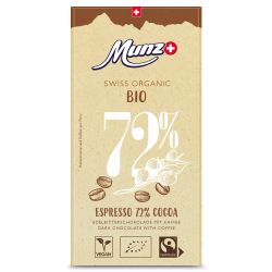 Cioccolato fondente con caffè, Espresso 72% cacao -Bio & Fairtrade - 80gr - Maestrani