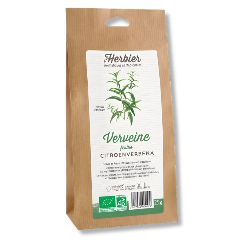 Verveine citronnelle BIO - Feuilles séchées - L'Herbier de France (25g)