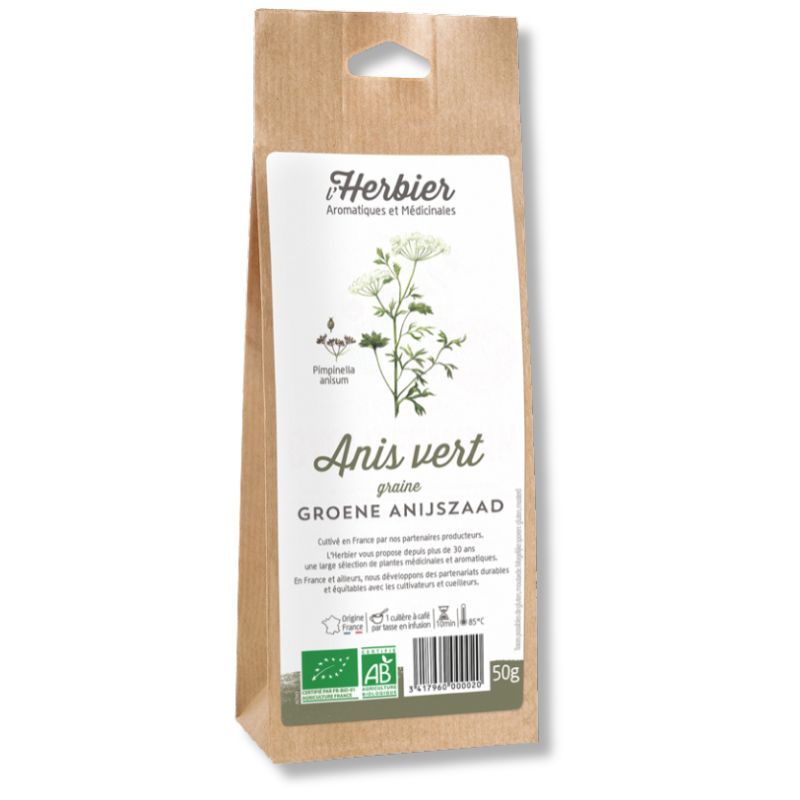 Anice verde BIO - Semi essiccati - L'Herbier de France (50g)