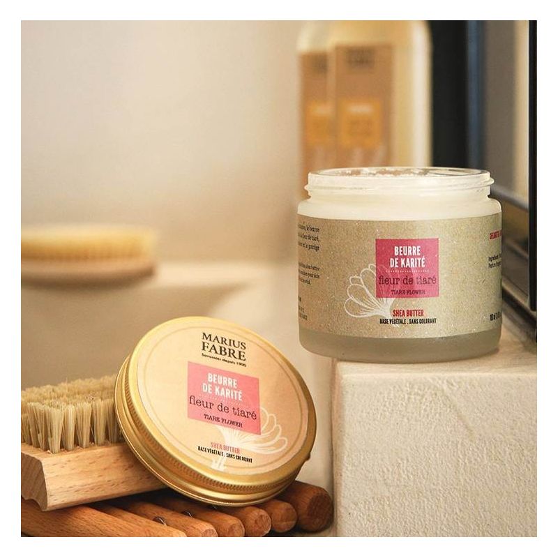 Burro di karité Marius Fabre - 100 ml - cura corpo e labbra, profumo di tiaré, vasetto in vetro