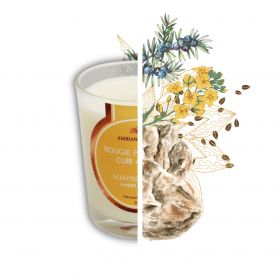 Pflanzliche Duftkerze mit Cade-Holzöl, Duft Amber-Leder - 400 g, ca. 45 Std. - Ambiance Cade