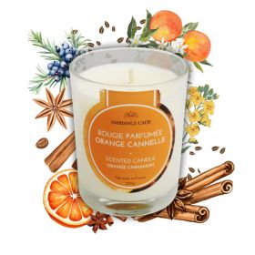 Bougie végétale à l'huile de cade, parfum Orange - Cannelle - 400g, env. 45h - Ambiance Cade