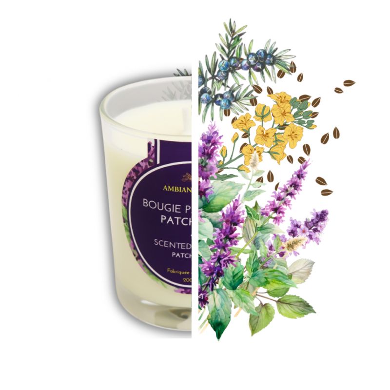Candela ad olio Cade, profumo di Patchouli - 400g, circa 45h - Ambiance Cade