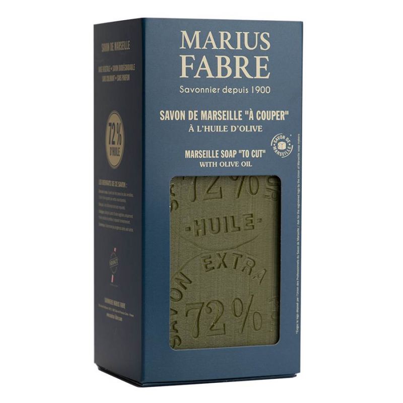 Sapone di Marsiglia Marius Fabre - 1 kg - olio oliva, mezza barra da tagliare, senza profumo