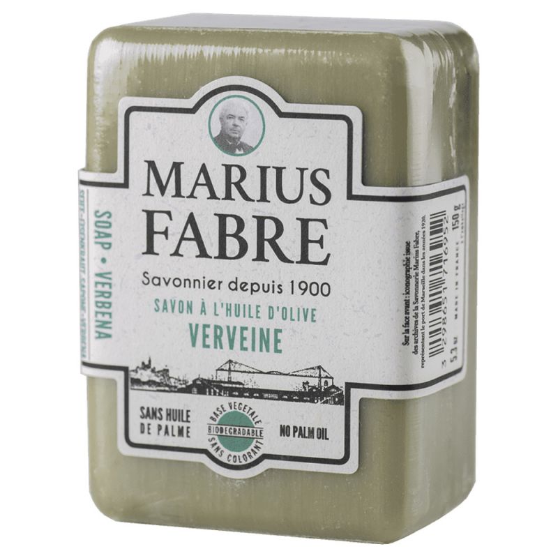 Seife Olivenoel Marius Fabre - 250 g - Zitronenverbene, ohne Palmoel, hergestellt in Frankreich