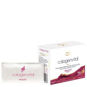 Collagen Vital Beauty, Straffheit, Elastizität, Feuchtigkeit und Faltenreduzierung - 15 Beutel, 128g - Vita
