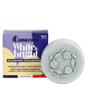 Shampoing solide déjaunissant pour cheveux blancs, gris & blonds - White & Bright - 70g - Lamazuna