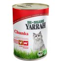 Katzenfutter Bröckchen mit Rind & Huhn in der Dose - 405g - Yarrah BIO