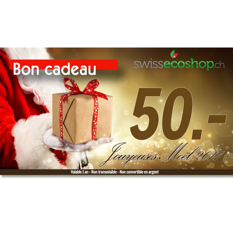 Bon Cadeaux "Père Noel" d'une valeur de 50.- sur SwissEcoShop.ch