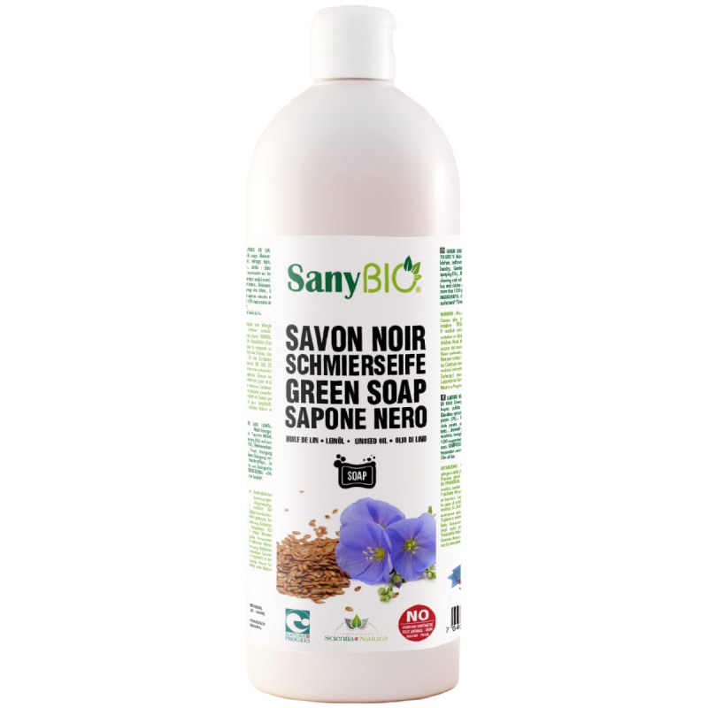Savon Noir BIO Suisse, 100% Huile de Lin - 1L - SanyBio (Scientia Natura)