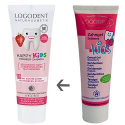 Dentifrice BIO (gel dentaire) pour enfants à la Fraise (Sans Fluor) - Logodent (Logana) - 50ml