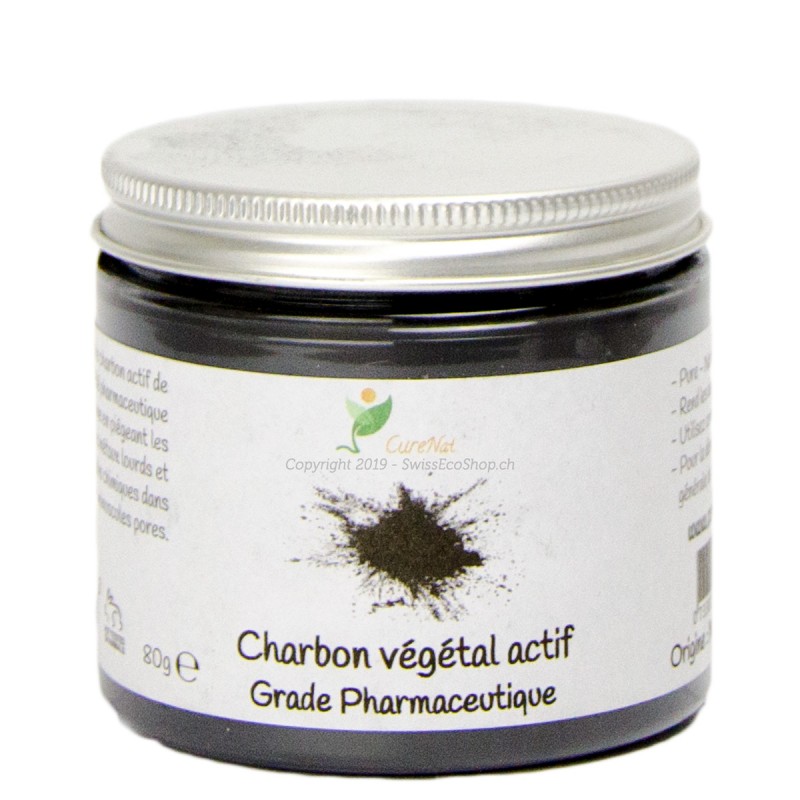 Charbon actif pharmaceutique (de noix de coco) - 80g - Curenat