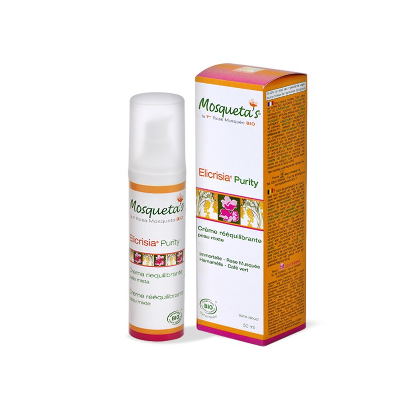 Crème rééquilibrante pour peau mixte, Elicrisia Purity - 50ml - Mosqueta's
