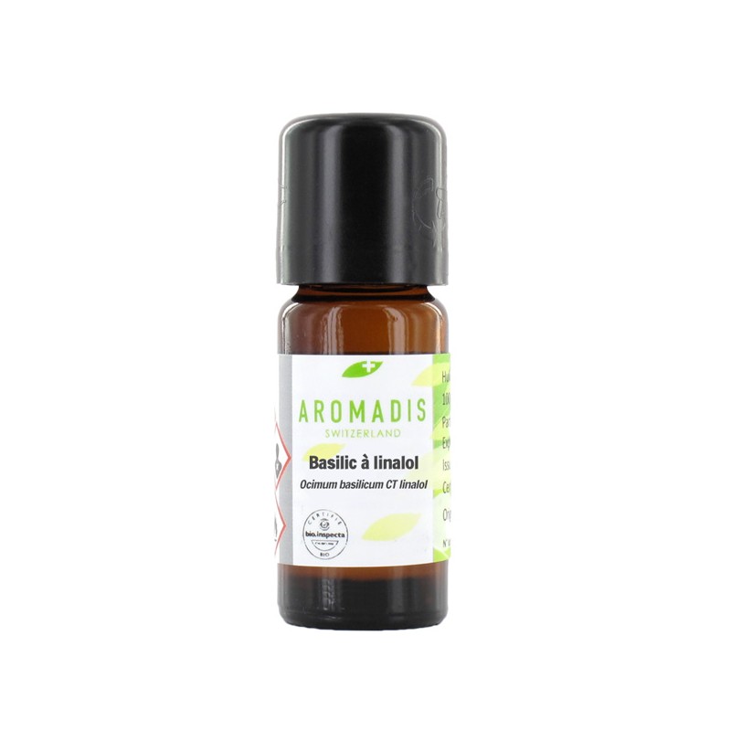 Olio essenziale, Basilico linalolo (100% naturale e Biologico) - 5ml - Aromadis