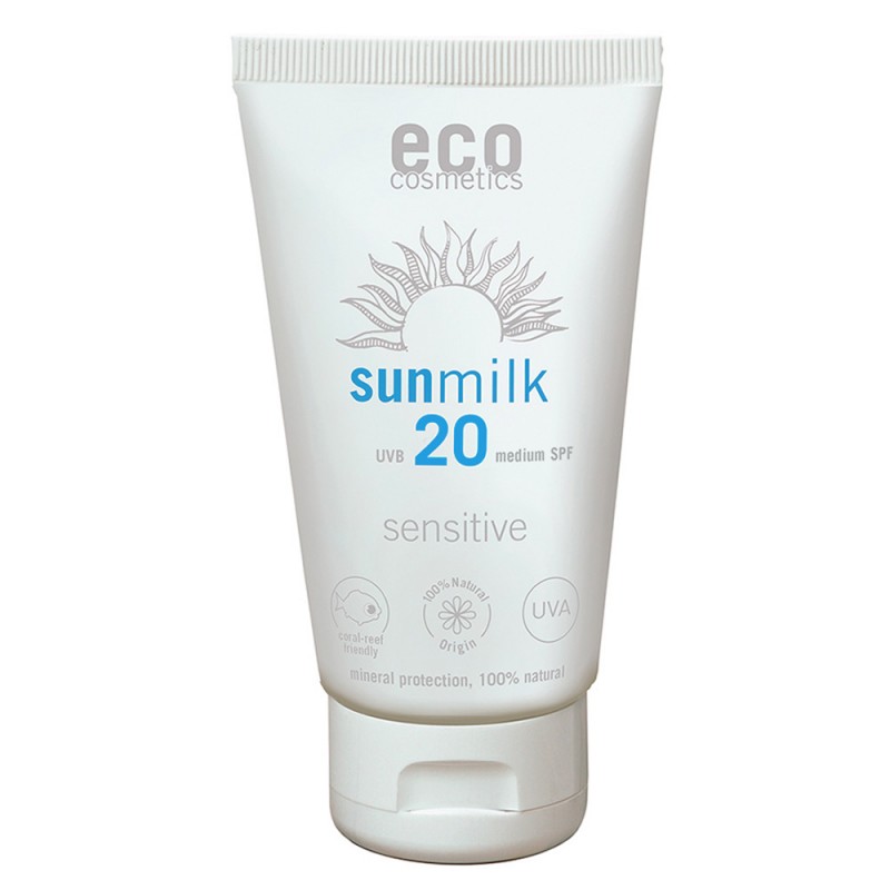 Latte solare per pelli sensibili - Protezione media 20 - 75ml - ECO Cosmectis
