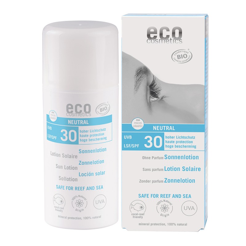Lotion solaire Bio, peaux très sensibles - Sans parfum - SFP 30 - 100ml - ECO Cosmetics