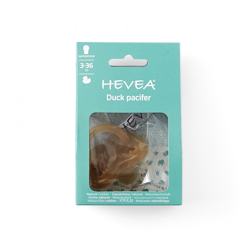 Tétines (lolettes) hygièniqes pour bébés 100% caoutchouc naturel - "Duck Pacifier" Symètrique, 3 à 36 mois - Hevea