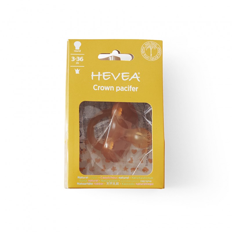 Tétines (lolettes) pour bébés 100% caoutchouc naturel - "Crown pacifier" Arrondie, 3 à 36 mois - Hevea