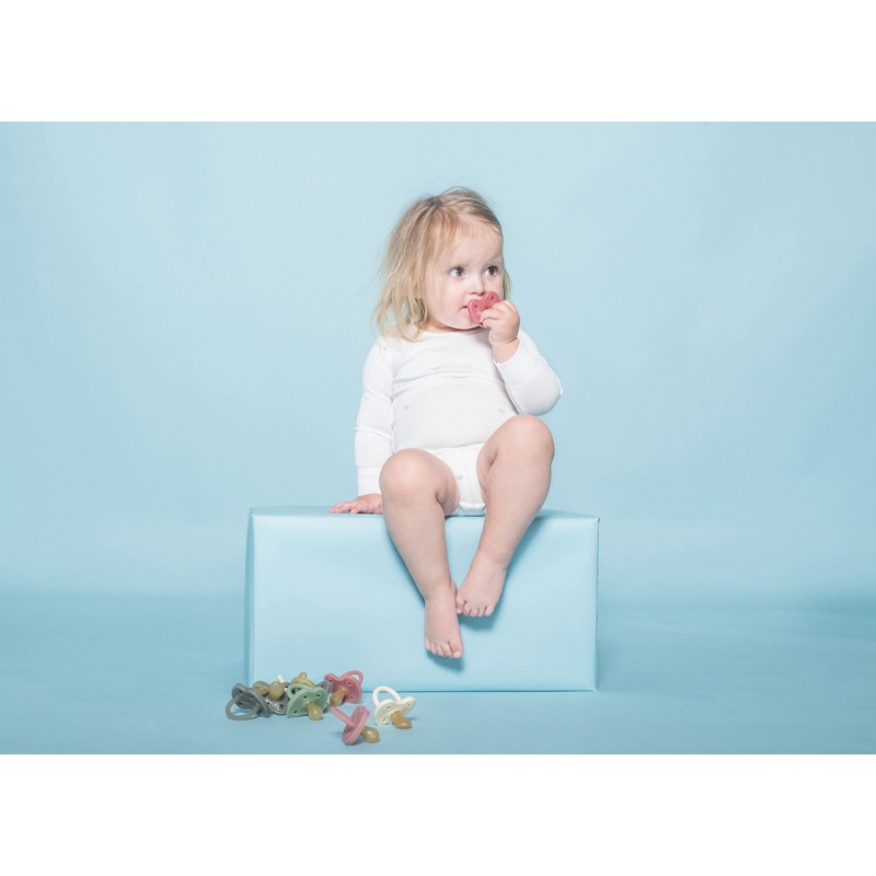 100% Naturkautschuk Baby-sauger - Kieferorthopädie "Twinlight blue", 0 bis 3 Monate - Hevea