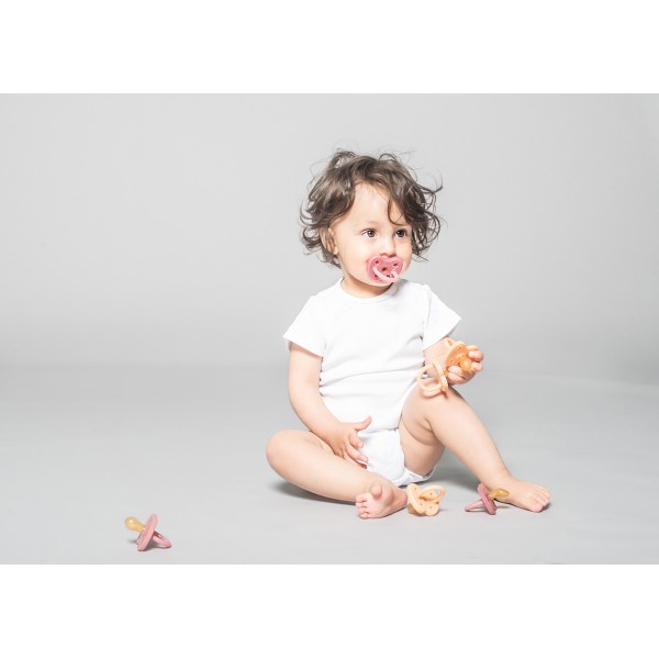 Ciucci per bambini 100% gomma naturale - Ortodontico "Twinlight blue", da 3 a 36 mesi- Hevea